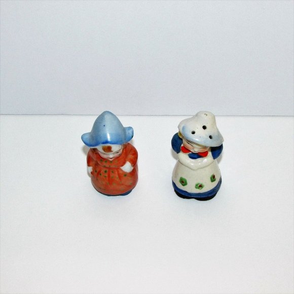 2 Vintage Salt & Pepper Shakers Colourful Mismatched Set Hand Painted Singles - Picture 4 of 9